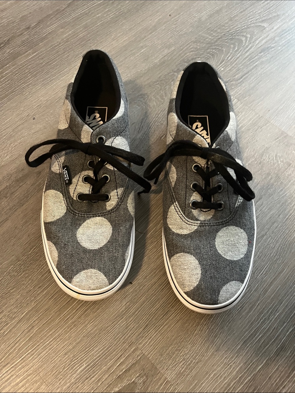 Vans Women’s Gray/White Polka Dot Canvas Sneakers Size 8.5